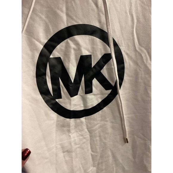 MK Michael kors black/white logo plus size hooded top shirt nwt 1xl - Picture 6 of 6
